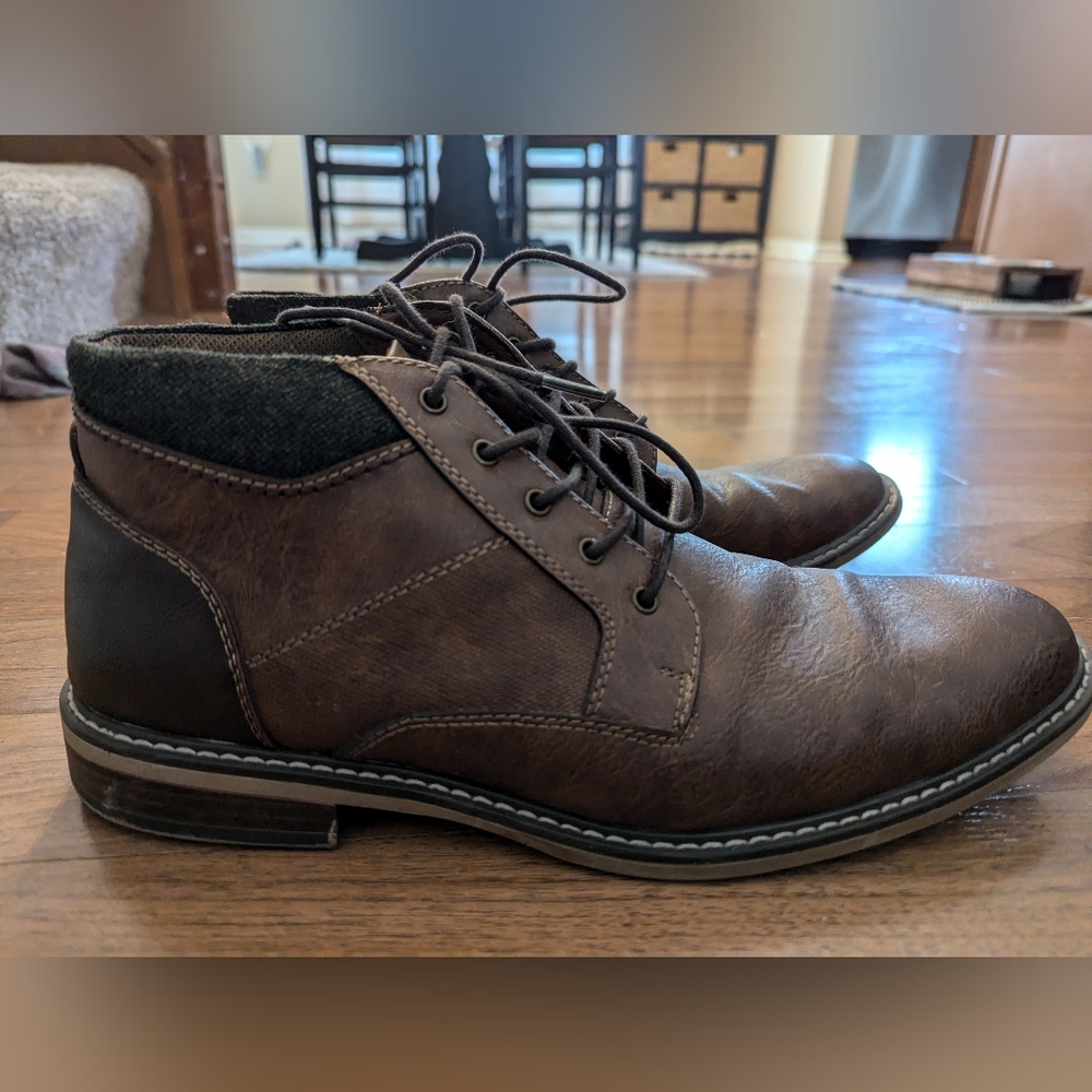Men's Brown Leather Lace-Up Shoes